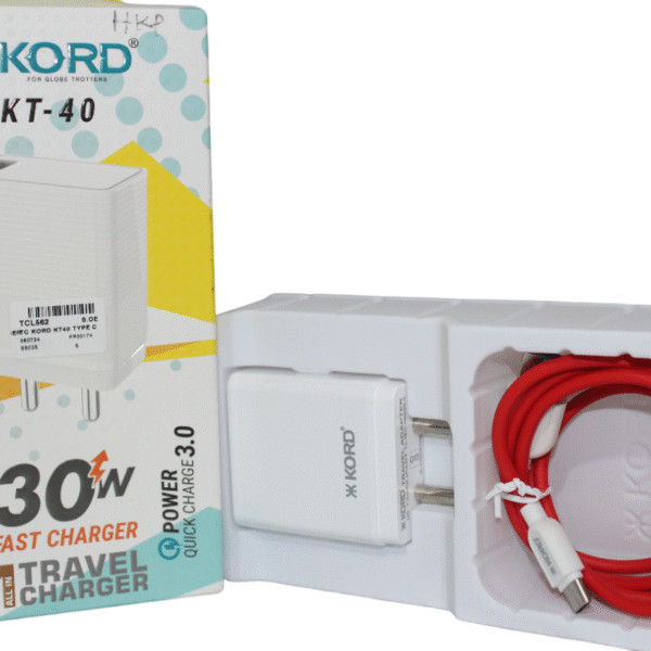 KORD POWER ADAPTER WITH CABLE | 30W | USB C-TYPE