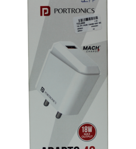 PORTRONICS POWER ADAPTER WITH CABLE | 18W | USB- C TYPE
