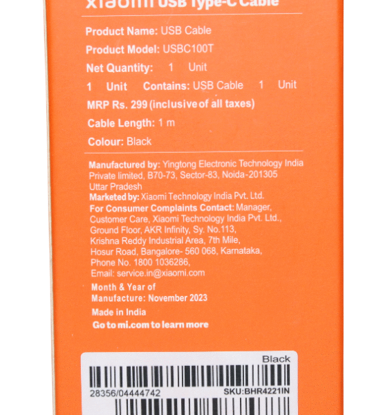 XIAOMI CABLES | USB TYPE-C | 1M LONG