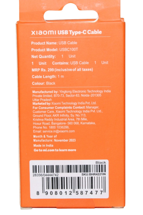 XIAOMI CABLES | USB TYPE-C | 1M LONG
