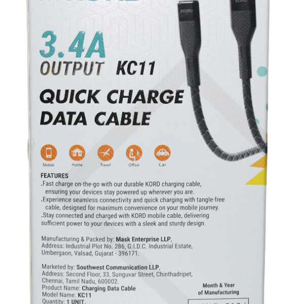 KORD CABLE | USB TO LIGHTNING | 3.4 A