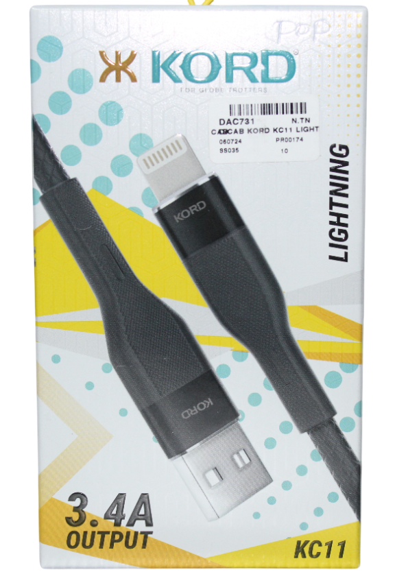 KORD CABLE | USB TO LIGHTNING | 3.4 A