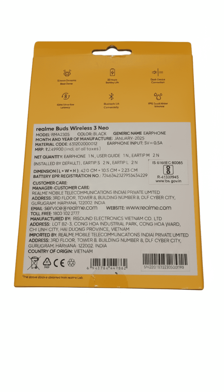 REALME BUDS WIRELESS 3 NEO | NECKBAND