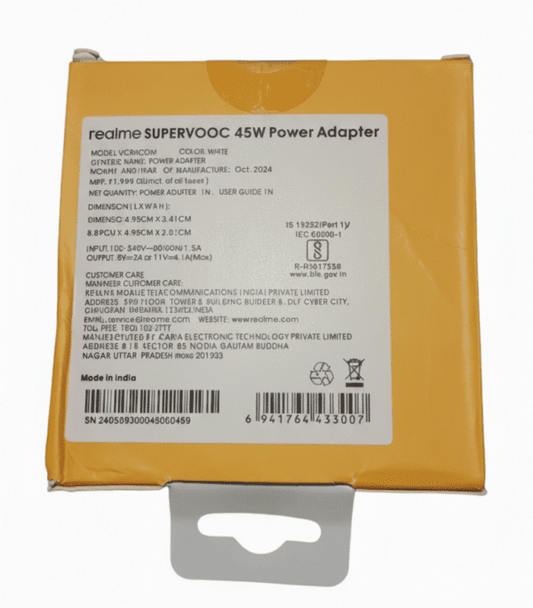 REALME SUPERVOOC | 45W | USB A TO TYPE C